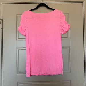 Hot Pink Lilly Pulitzer Ruched Sleeved Shirt